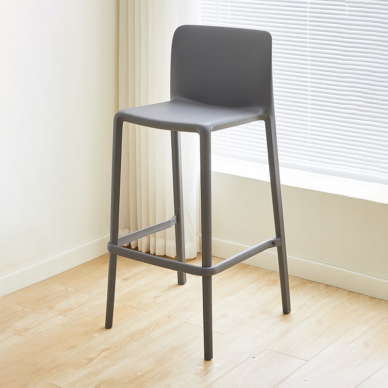 Plastic Armless Dining Stools Low Back Bar Stools with Footrest