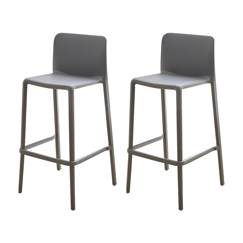 Plastic Armless Dining Stools Low Back Bar Stools with Footrest
