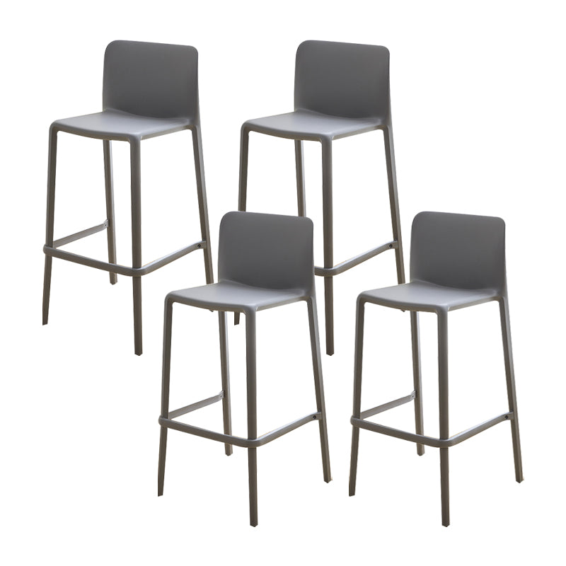 Plastic Armless Dining Stools Low Back Bar Stools with Footrest