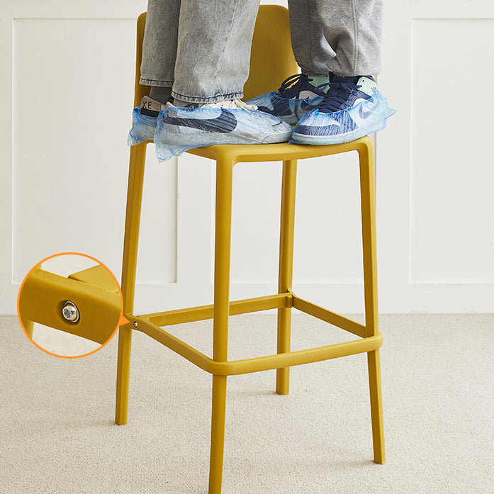 Plastic Armless Dining Stools Low Back Bar Stools with Footrest