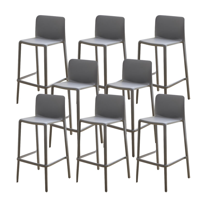 Plastic Armless Dining Stools Low Back Bar Stools with Footrest