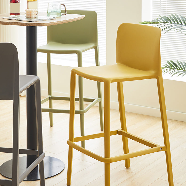 Plastic Armless Dining Stools Low Back Bar Stools with Footrest
