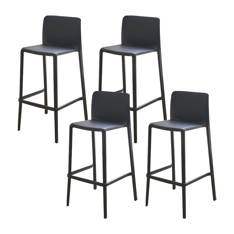 Plastic Armless Dining Stools Low Back Bar Stools with Footrest
