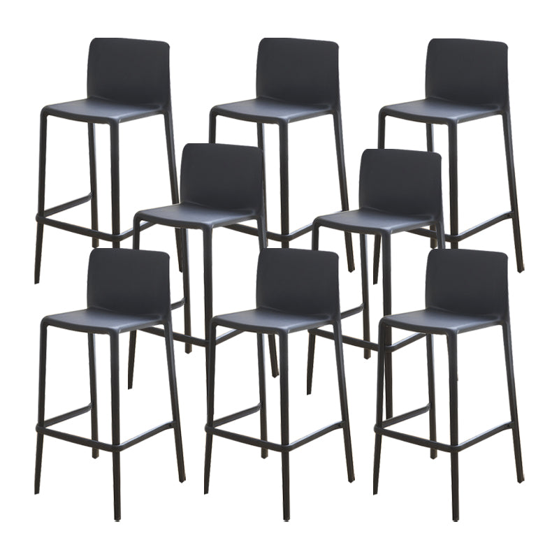 Plastic Armless Dining Stools Low Back Bar Stools with Footrest