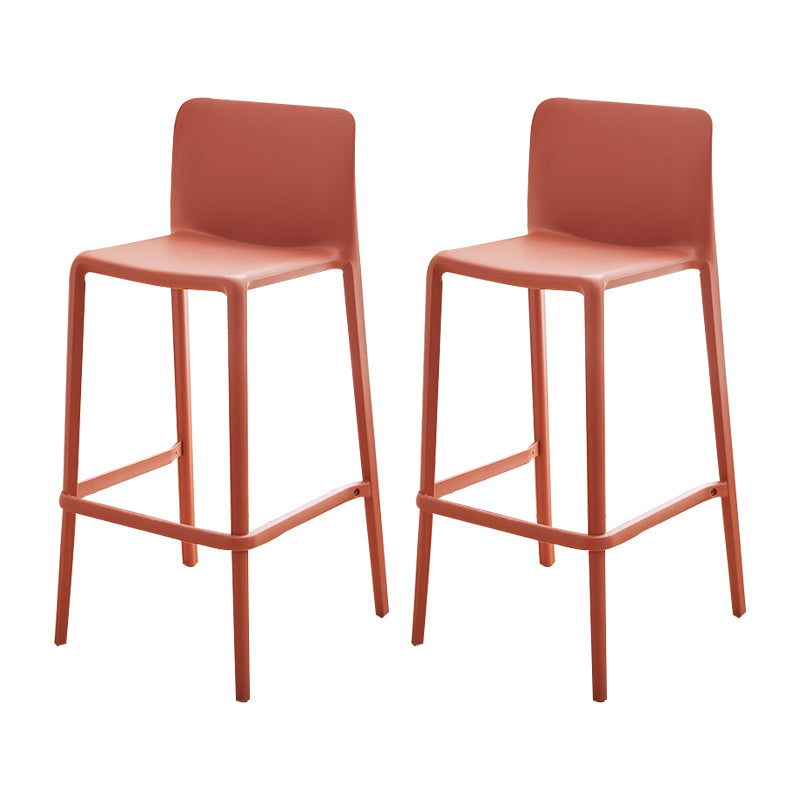 Plastic Armless Dining Stools Low Back Bar Stools with Footrest