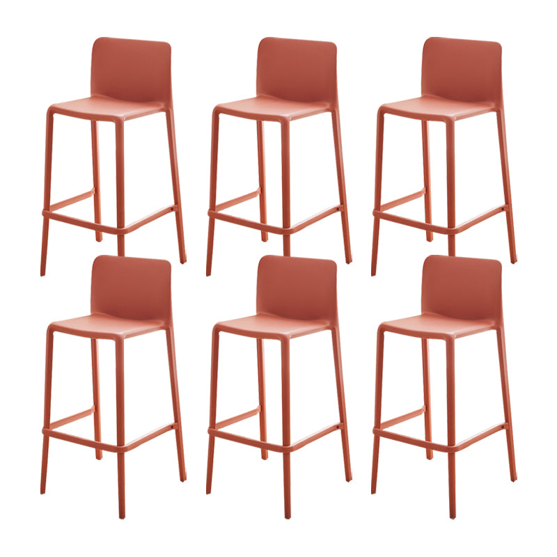 Plastic Armless Dining Stools Low Back Bar Stools with Footrest
