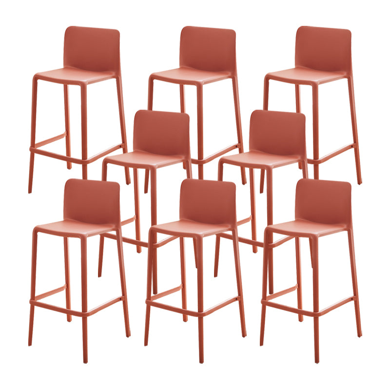 Plastic Armless Dining Stools Low Back Bar Stools with Footrest