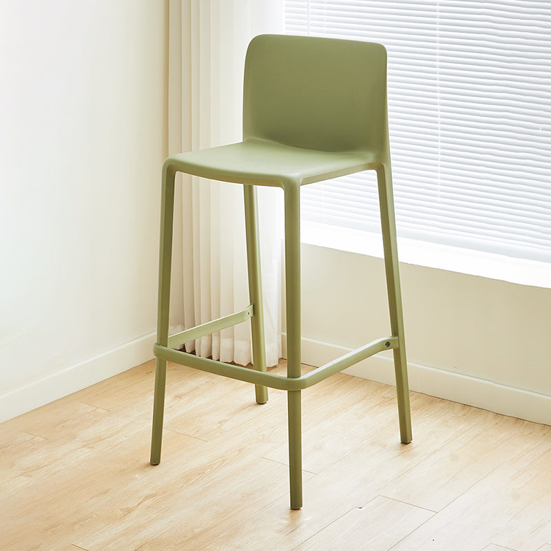 Plastic Armless Dining Stools Low Back Bar Stools with Footrest