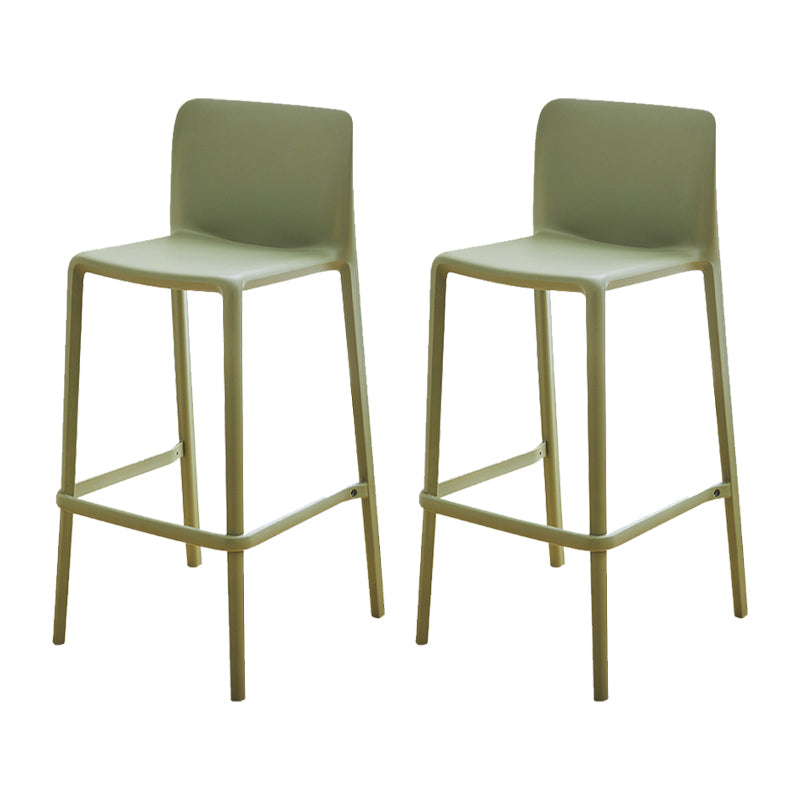 Plastic Armless Dining Stools Low Back Bar Stools with Footrest