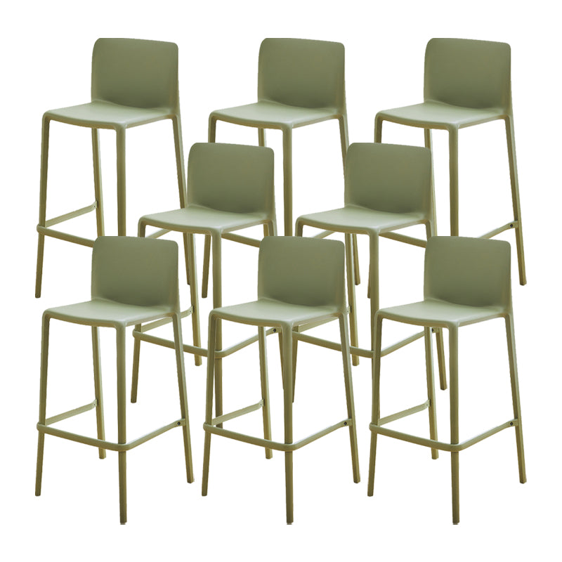 Plastic Armless Dining Stools Low Back Bar Stools with Footrest
