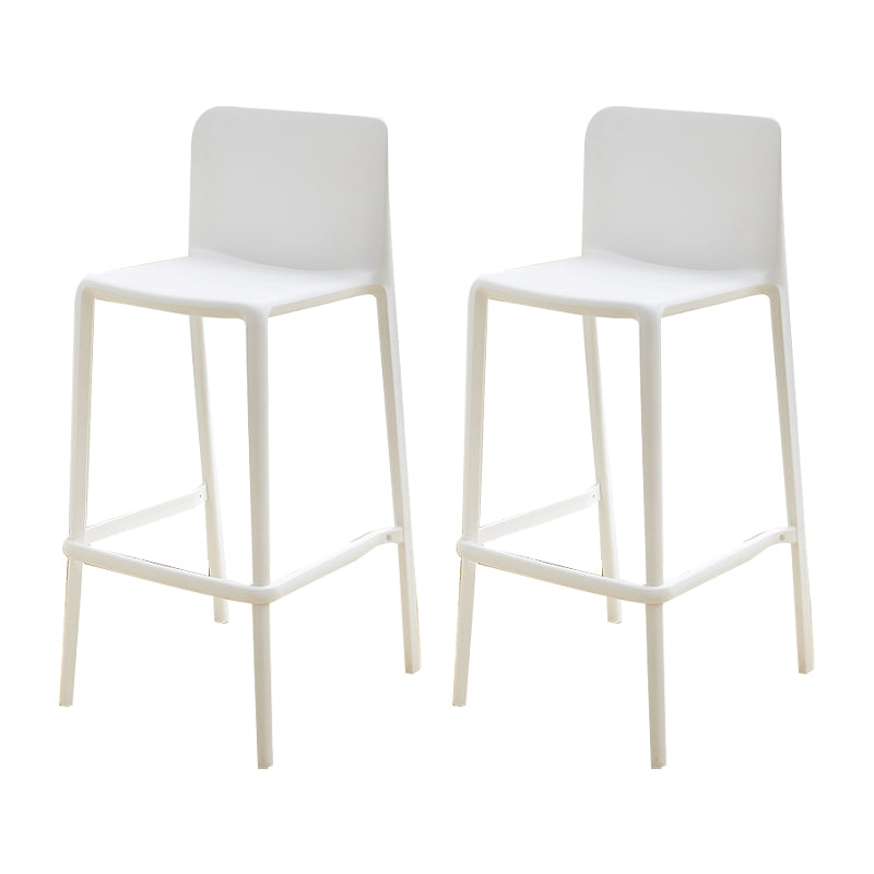 Plastic Armless Dining Stools Low Back Bar Stools with Footrest