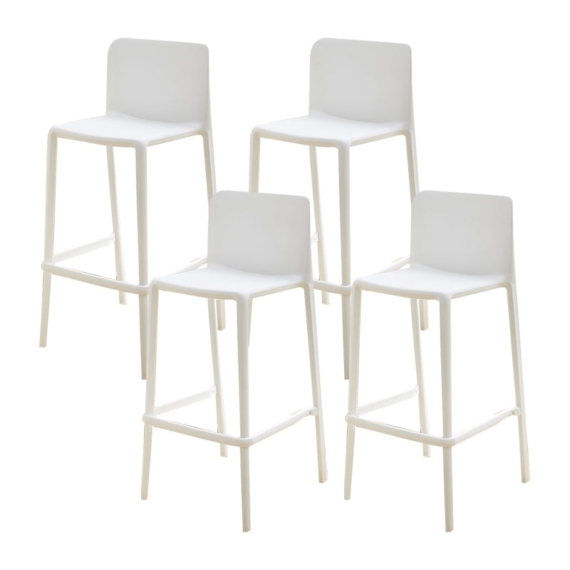 Plastic Armless Dining Stools Low Back Bar Stools with Footrest