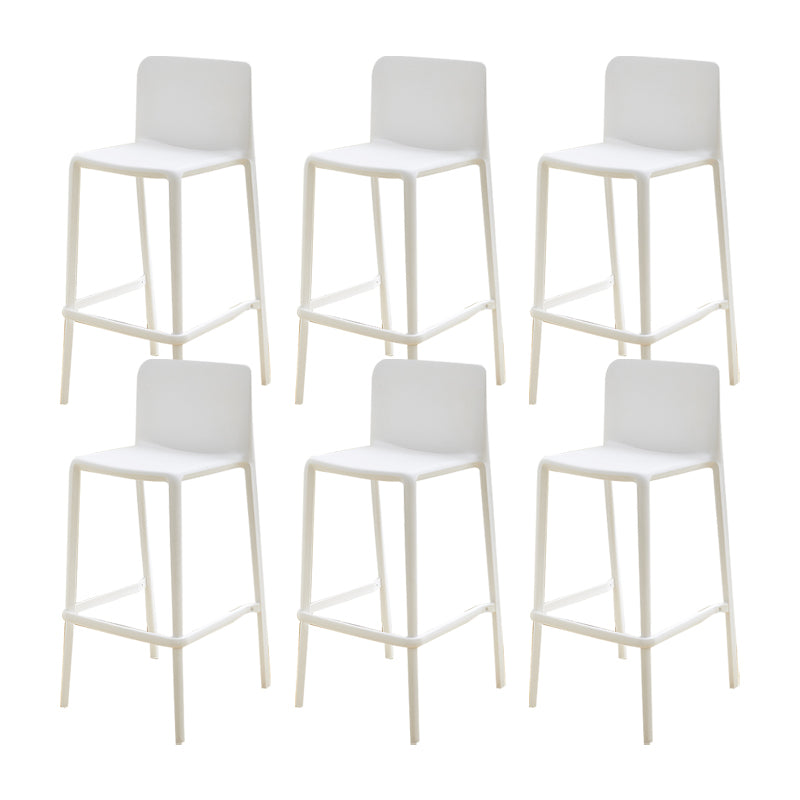 Plastic Armless Dining Stools Low Back Bar Stools with Footrest
