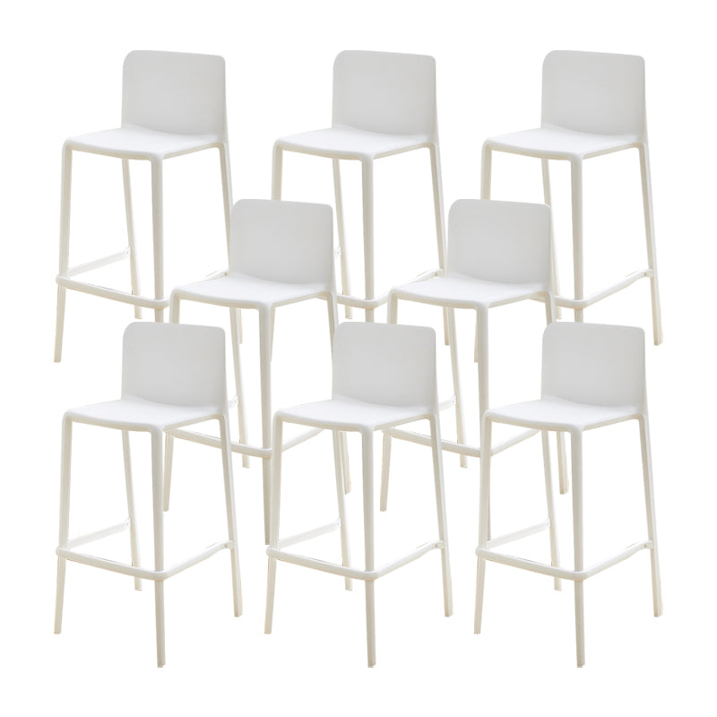 Plastic Armless Dining Stools Low Back Bar Stools with Footrest