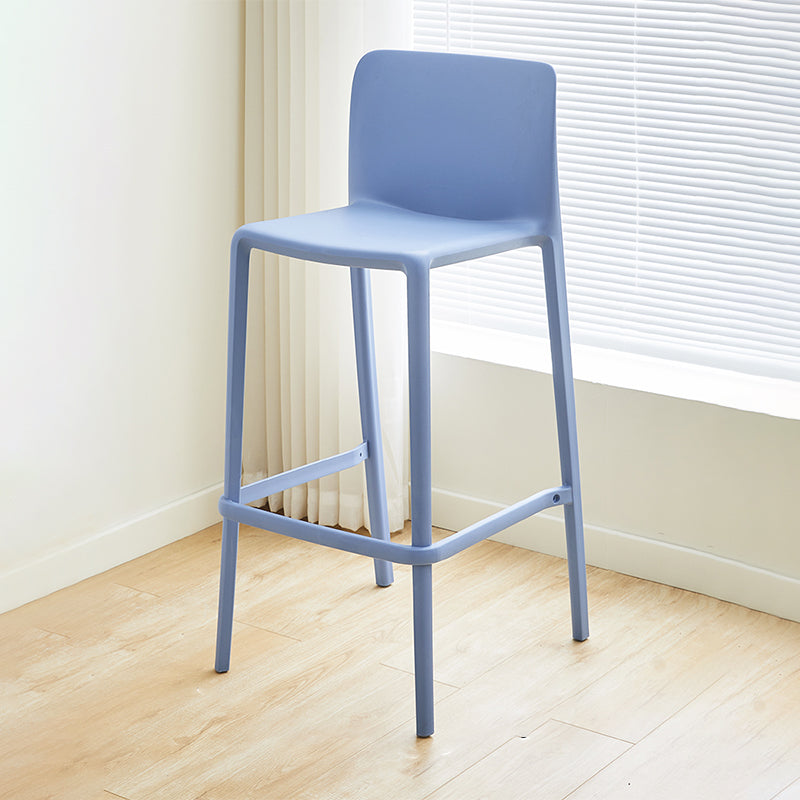 Plastic Armless Dining Stools Low Back Bar Stools with Footrest