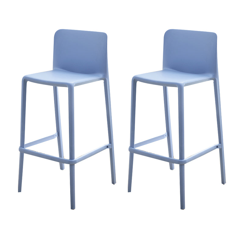 Plastic Armless Dining Stools Low Back Bar Stools with Footrest