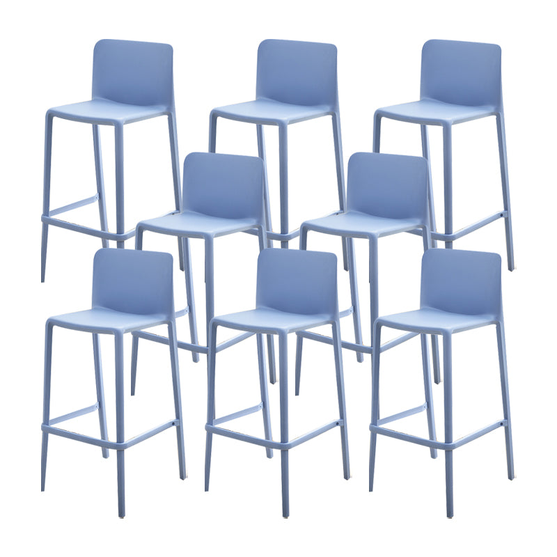 Plastic Armless Dining Stools Low Back Bar Stools with Footrest