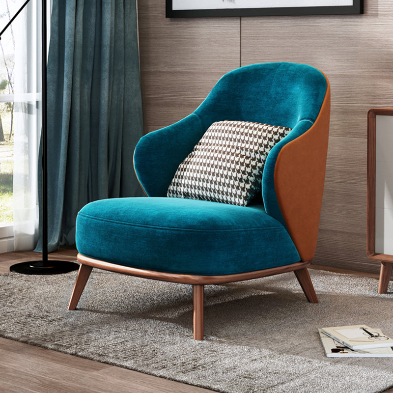 Contemporary Wingback Chair with 4 Solid Wood Legs and Tight Back