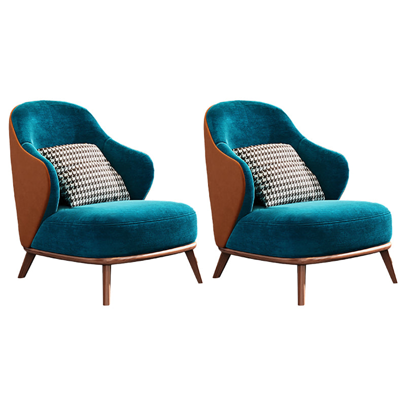 Contemporary Wingback Chair with 4 Solid Wood Legs and Tight Back