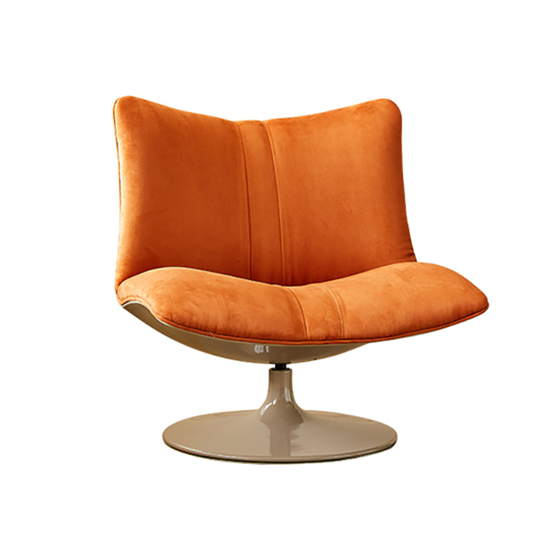 Swivel Parsons Chair with Round Metal Base and Fixed Back for Living Room