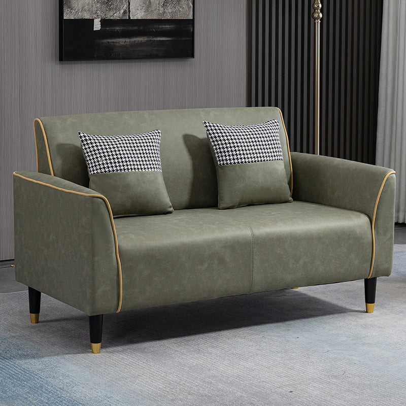 25.59" Wide Faux Leather Loveseat Square Arm Sofa for Living Room