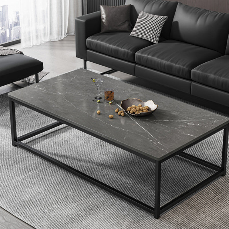Rectangle Cocktail Table Frame Single Coffee Table with Shelf