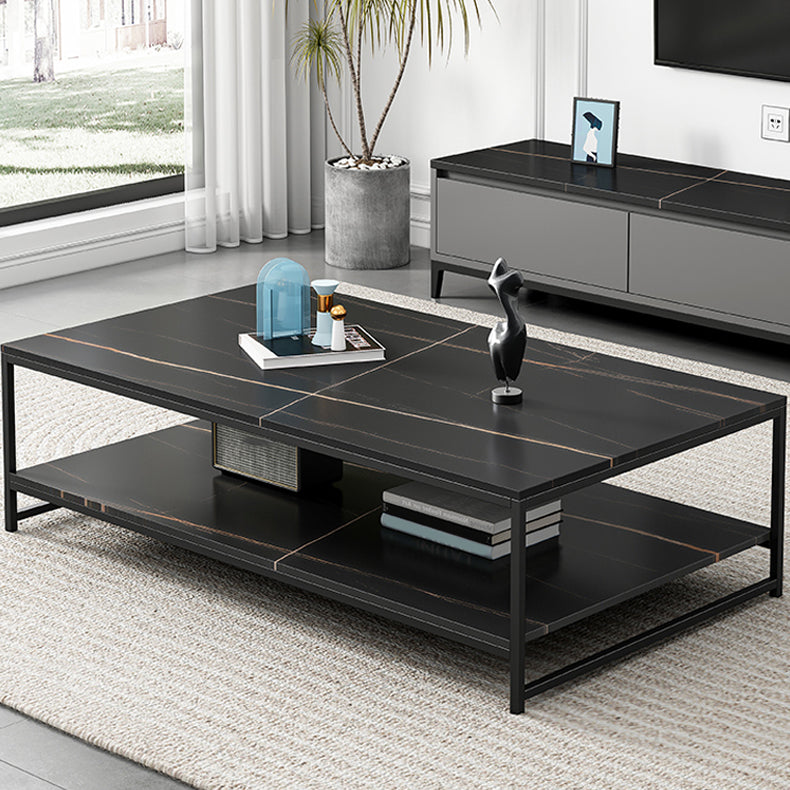 Rectangle Cocktail Table Frame Single Coffee Table with Shelf