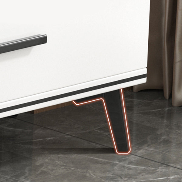 Single Coffee Table 4 Legs Rectangle Cocktail Table with Shelf and Drawer