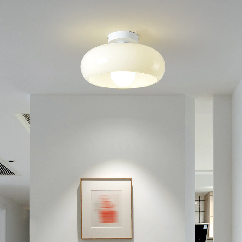 Contemporary Glass Shaded Ceiling Light Golden Flush Mount Lighting for Foyer