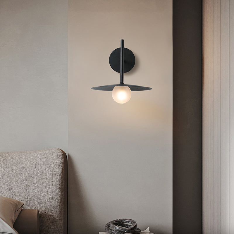 Modern Single Wall Mounted Sconce Metal Wall Light in White/Black/Grey