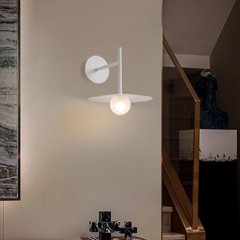 Modern Single Wall Mounted Sconce Metal Wall Light in White/Black/Grey