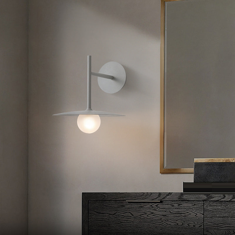 Modern Single Wall Mounted Sconce Metal Wall Light in White/Black/Grey