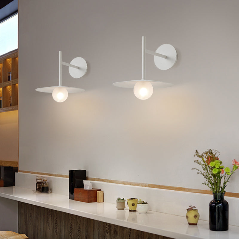 Modern Single Wall Mounted Sconce Metal Wall Light in White/Black/Grey