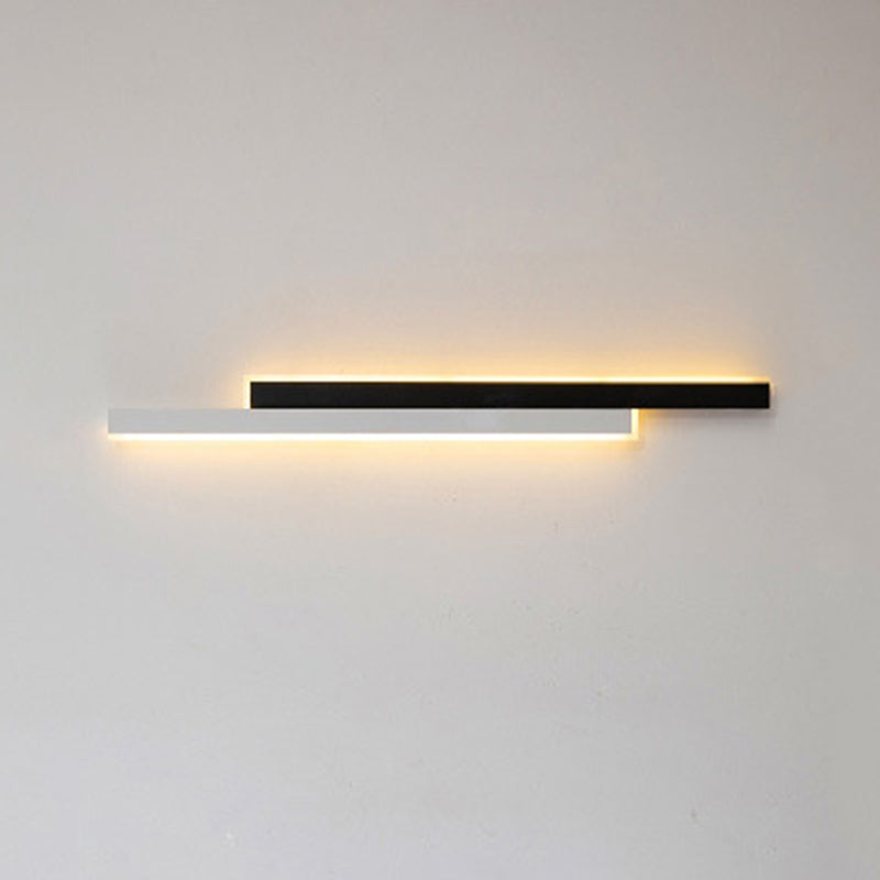 Modernism White/Black Wall Mounted Sconce Linear 2-Light Wall Light for Bedroom
