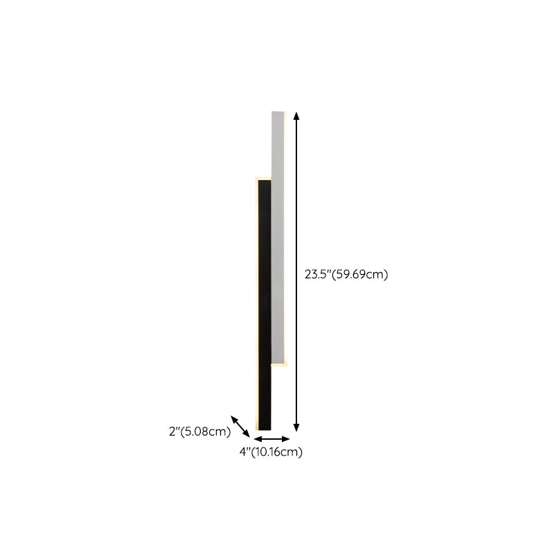 Modernism White/Black Wall Mounted Sconce Linear 2-Light Wall Light for Bedroom