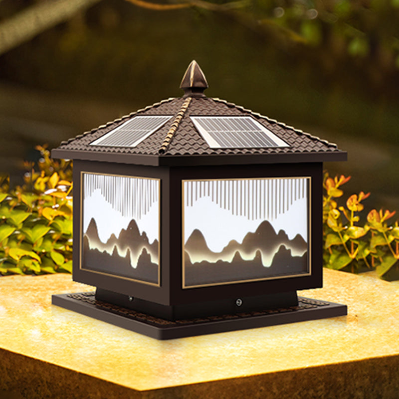 Modern LED Pillar Lamp Creative Solar Lighting Fixture for Garden