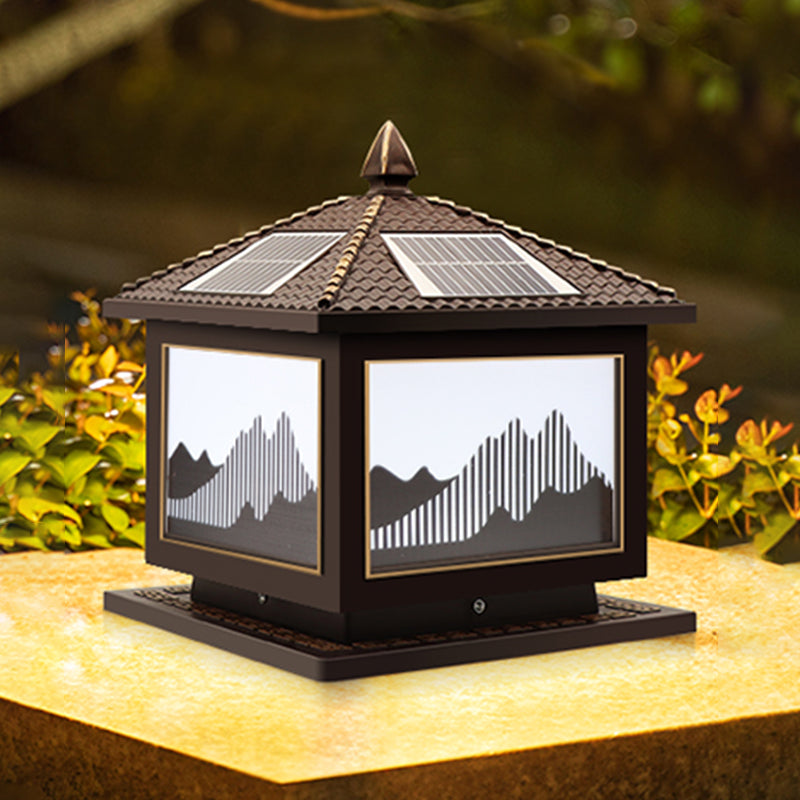 Modern LED Pillar Lamp Creative Solar Lighting Fixture for Garden