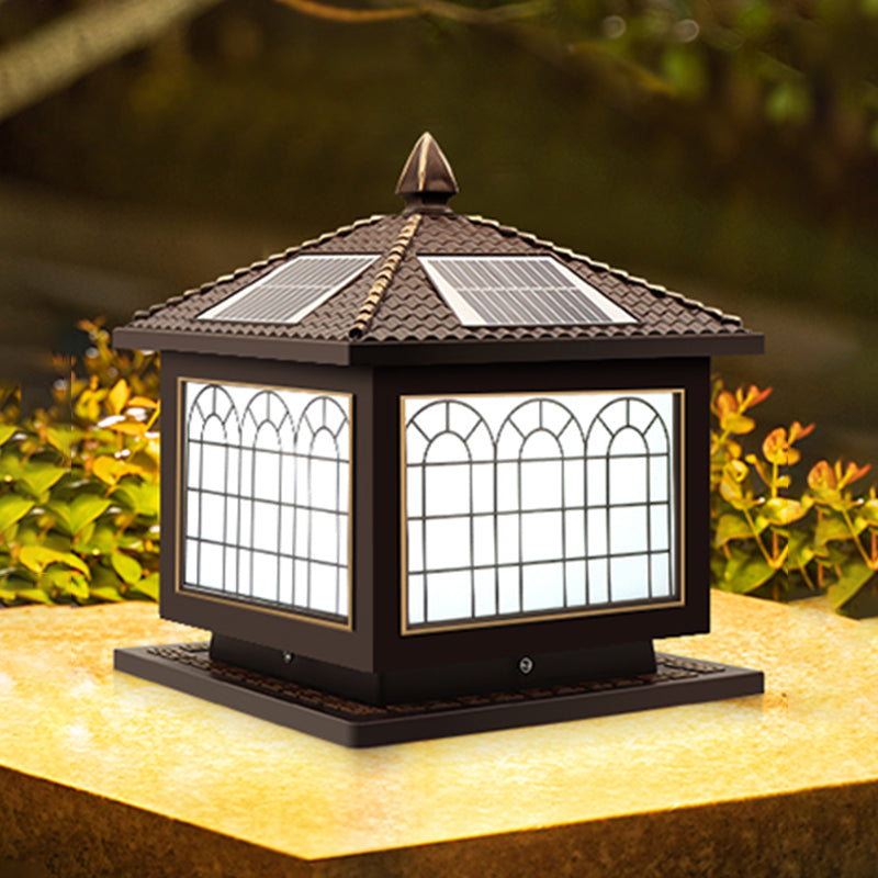 Modern LED Pillar Lamp Creative Solar Lighting Fixture for Garden