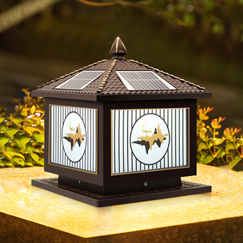 Modern LED Pillar Lamp Creative Solar Lighting Fixture for Garden