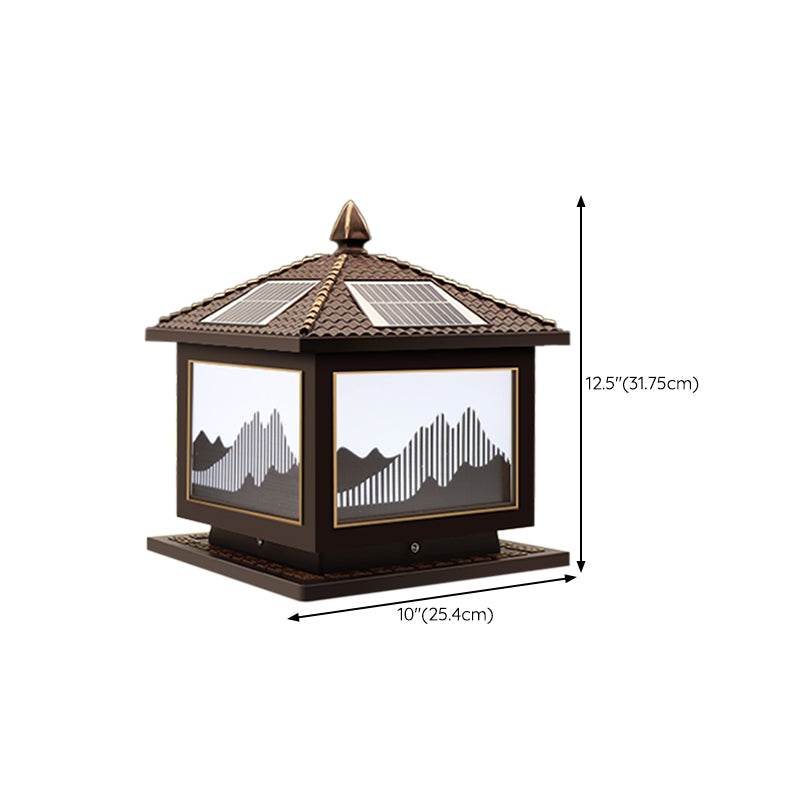 Modern LED Pillar Lamp Creative Solar Lighting Fixture for Garden