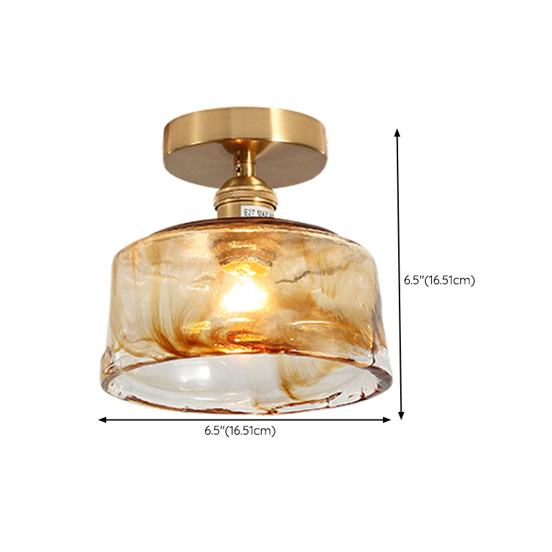 Nordic Style Copper Ceiling Light Geometry Shape Ceiling Lamp for Living Room
