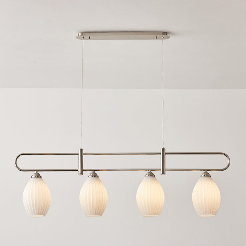 Nordic Style Iron Hanging Lamp Ellipse Shape Island Light Fixture for Living Room