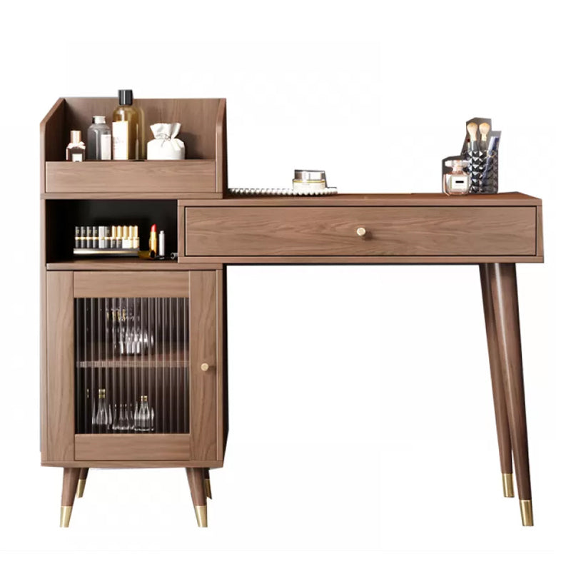 Contemporary Solid Wood Table Makeup Vanity with Drawers for Bedroom