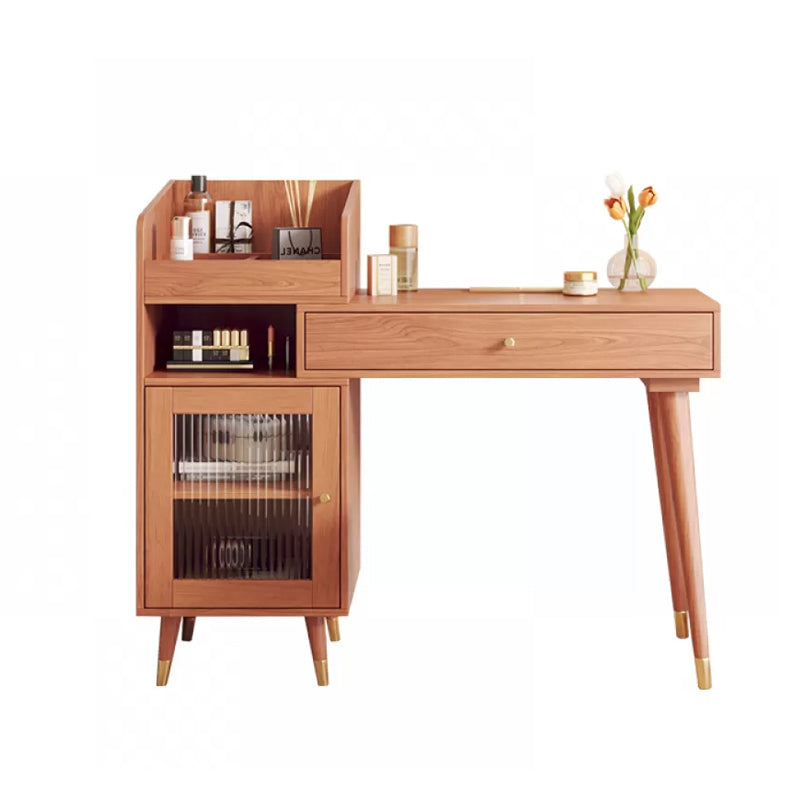 Contemporary Solid Wood Table Makeup Vanity with Drawers for Bedroom