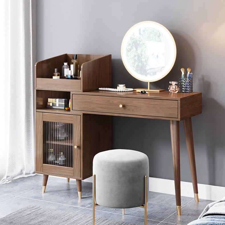 Contemporary Solid Wood Table Makeup Vanity with Drawers for Bedroom