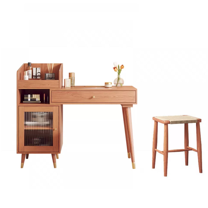 Contemporary Solid Wood Table Makeup Vanity with Drawers for Bedroom