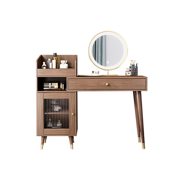 Contemporary Solid Wood Table Makeup Vanity with Drawers for Bedroom