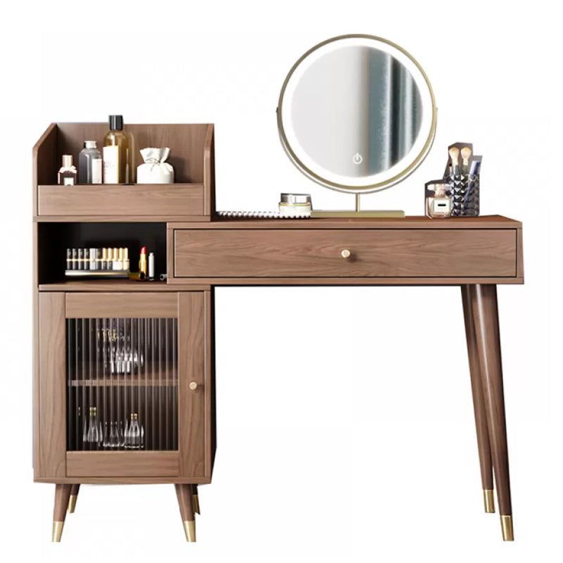 Contemporary Solid Wood Table Makeup Vanity with Drawers for Bedroom