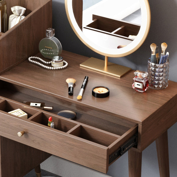 Contemporary Solid Wood Table Makeup Vanity with Drawers for Bedroom