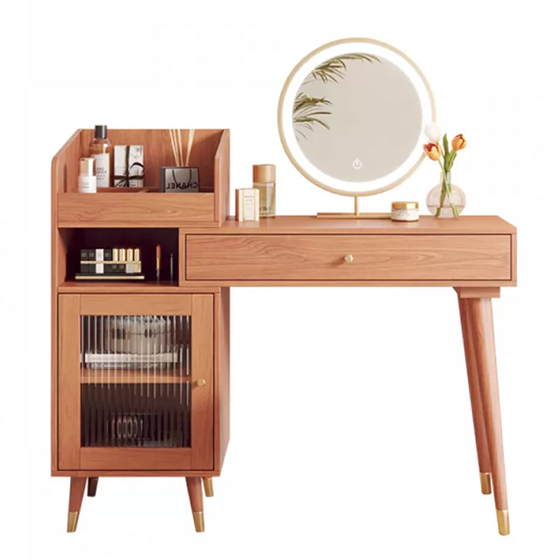 Contemporary Solid Wood Table Makeup Vanity with Drawers for Bedroom